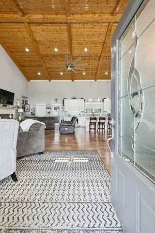 a large room with lots of chairs and mirrors