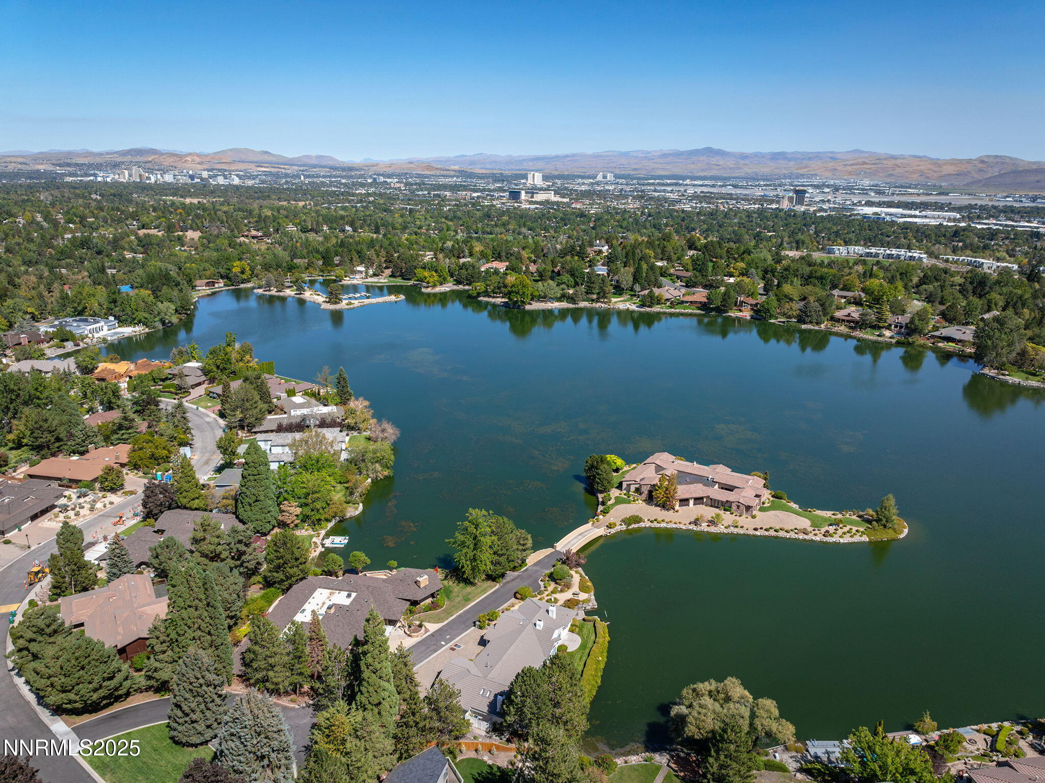 2820 East Lake Ridge Reno, NV 89519 - Photo 39 of 42 aerial view of a house with a lake view