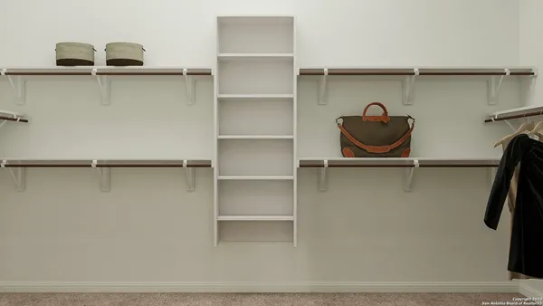 a close view of a closet