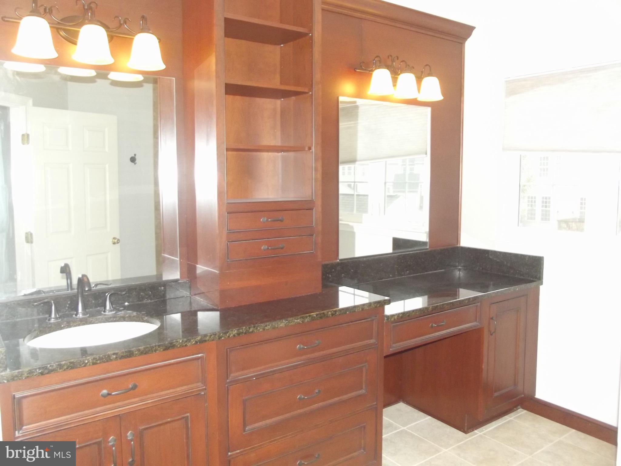 1731 Derrs Square West Frederick, MD 21701 - Photo 11 of 23 a bathroom with a granite countertop sink and a mirror
