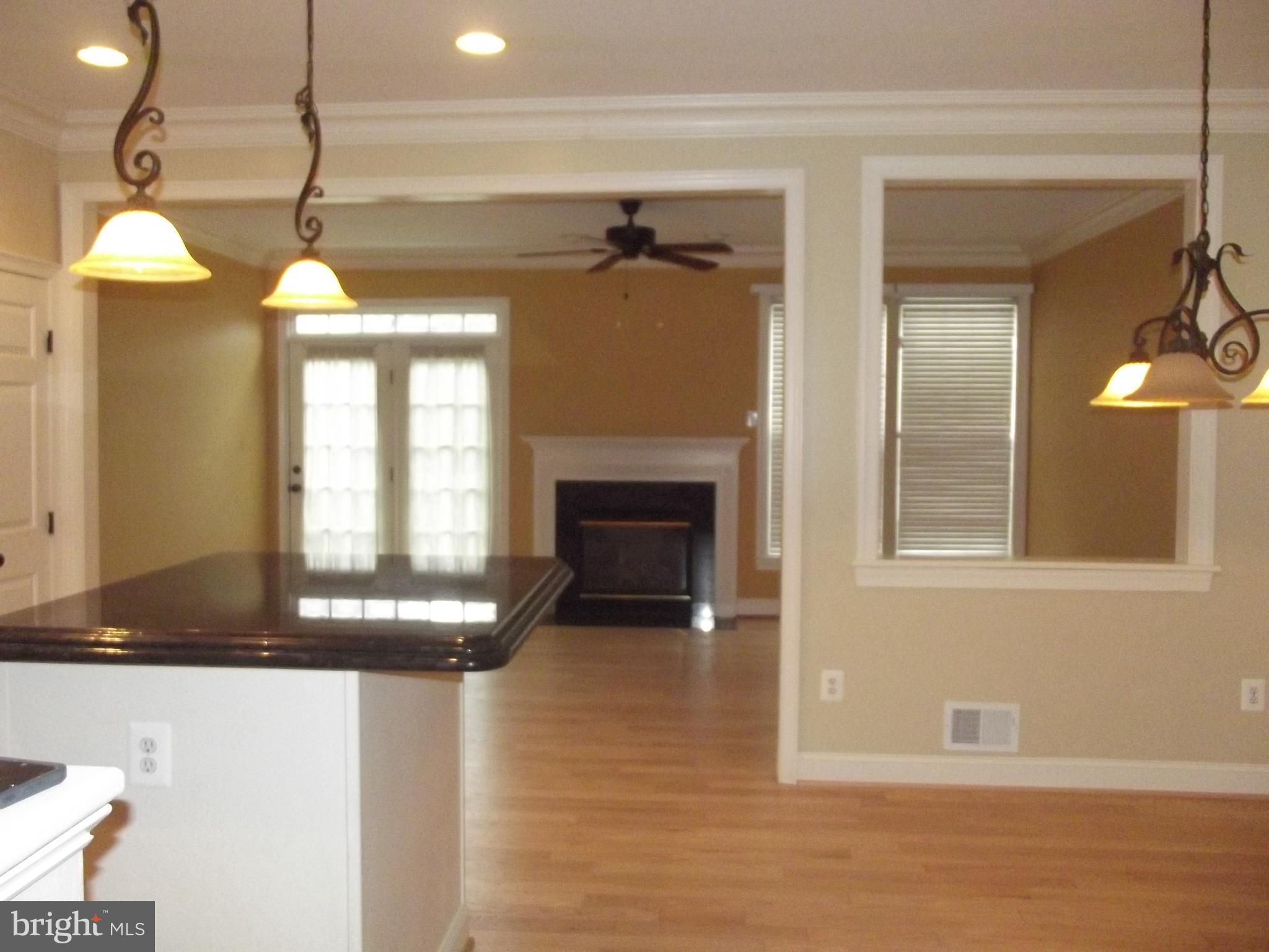 1731 Derrs Square West Frederick, MD 21701 - Photo 8 of 23 a view of a room with a chandelier fan and a fireplace