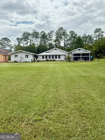 a view of a lake with houses
