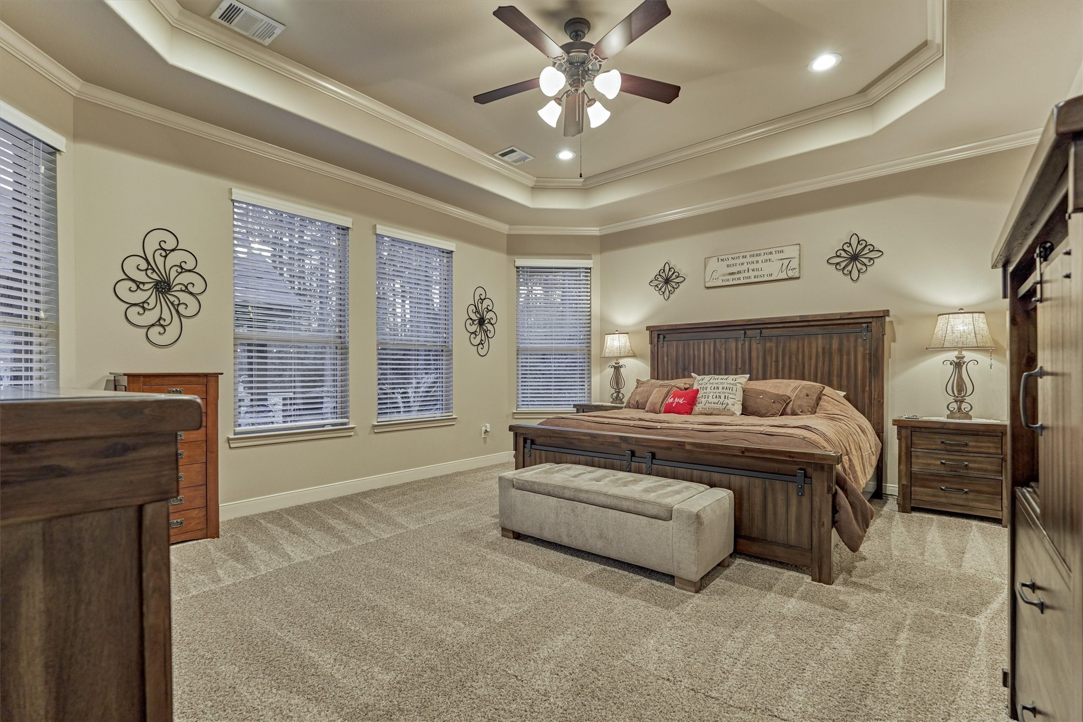 11598 Sebastian's Run Montgomery, TX 77316 - Photo 19 of 50 Primary suite overlooking the pool area. Your own private retreat.