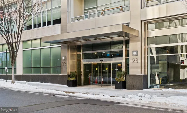 a view of a building entrance