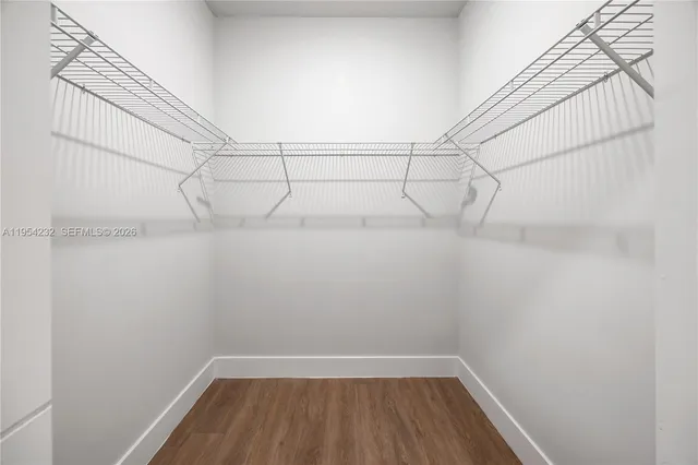 a view of a room with racks on the wall