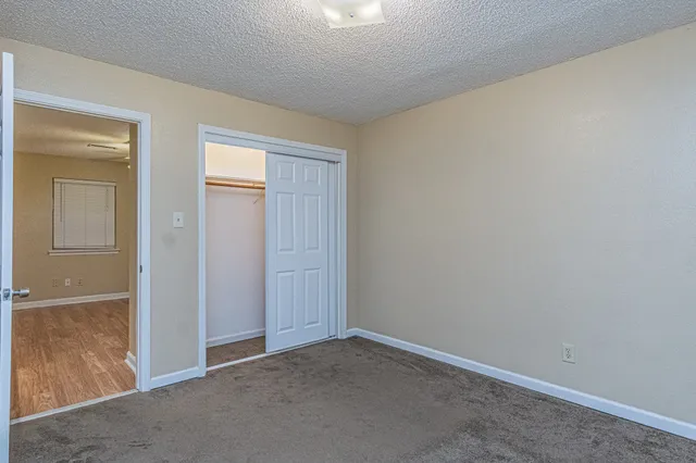 an empty room with closet