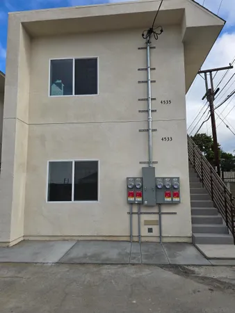 a front view of a house with entryway