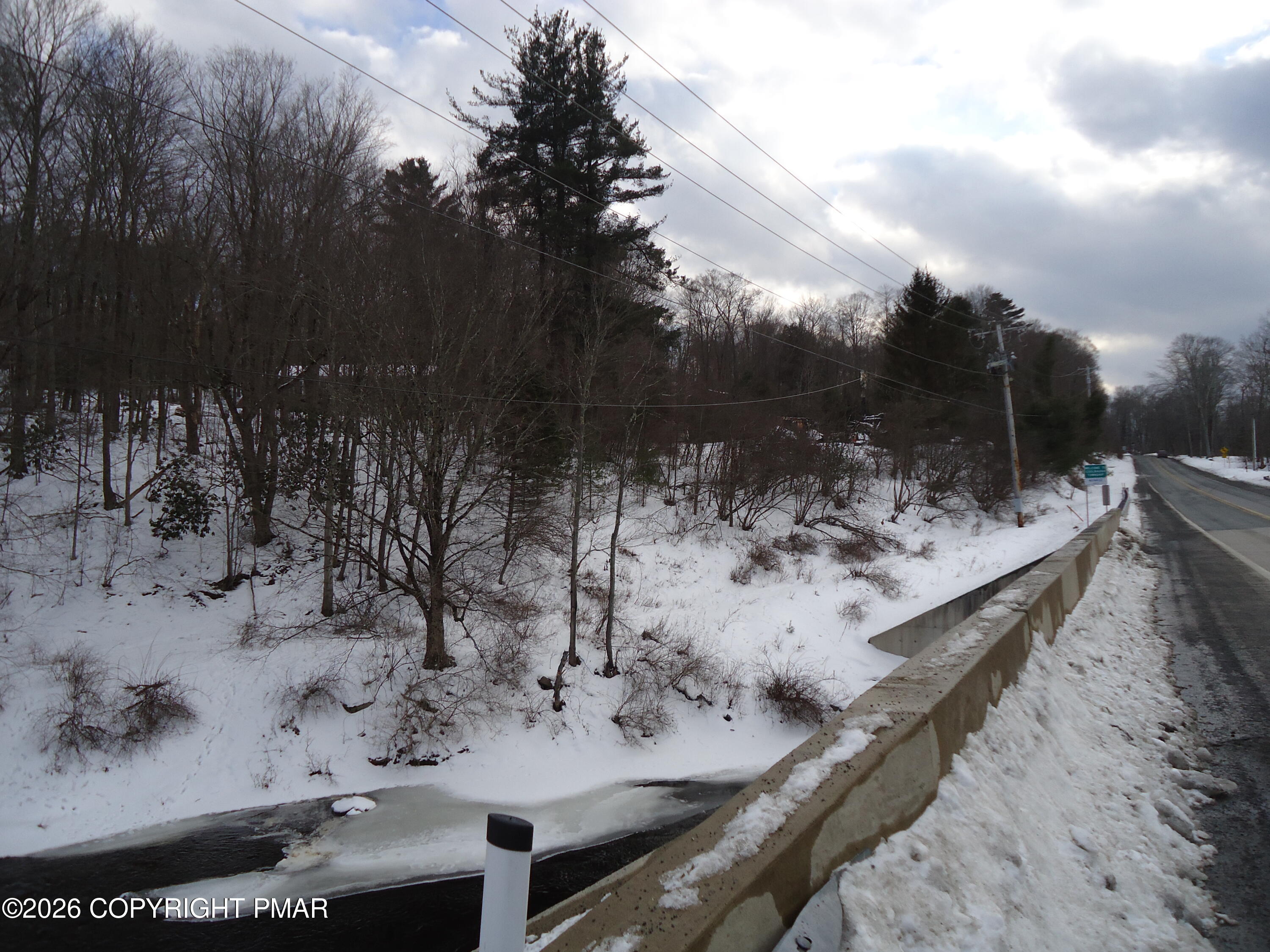 2017 Locust Ridge Road Pocono Lake, PA 18347 - Photo 5 of 9 a view of a backyard with snow on the road