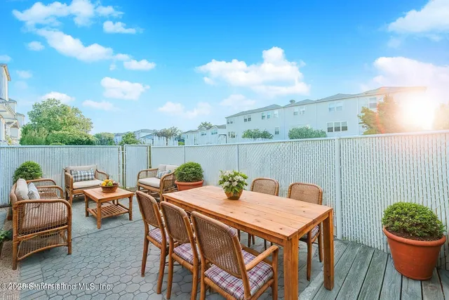 a outdoor view with a sitting space