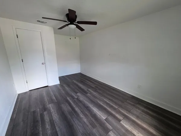 a view of small space with racks on the wall