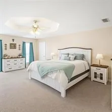 a workspace with furniture and a window