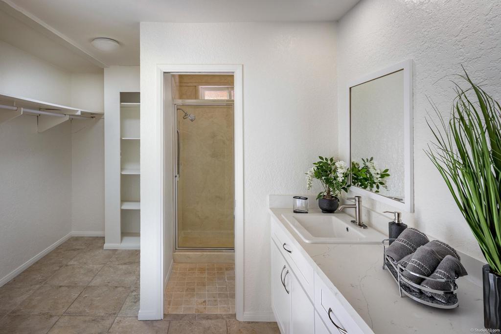 1217 Cedar Street Ramona, CA 92065 - Photo 27 of 42 The Main Bathroom has 2 Closets, and a shelf for linens!