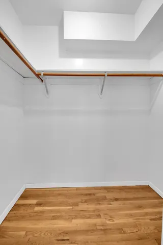 a view of small space with racks on the wall