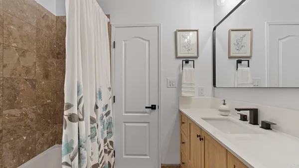 a bathroom with a shower