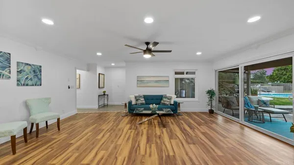 a living room with furniture