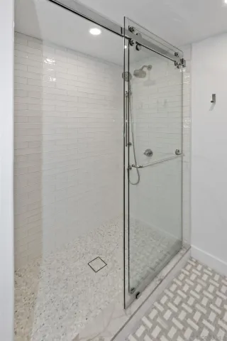 a bathroom with a shower