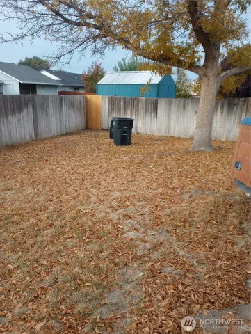 a view of a backyard