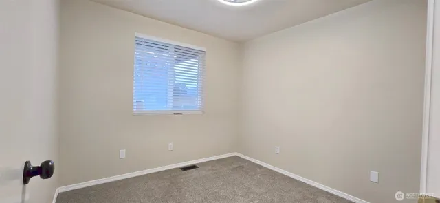 a view of a small space with a window