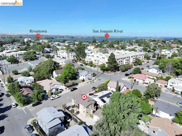 an aerial view of a city