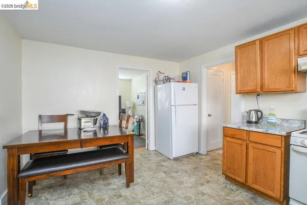 a bedroom with a bed and furniture
