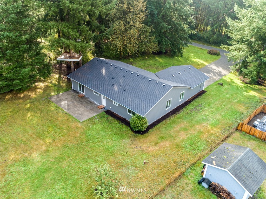 19129 Denmark Street Southwest Rochester, WA 98579 - Photo 21 of 21 an aerial view of a house with swimming pool garden and patio