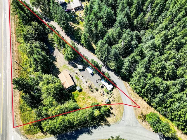 a backyard of a house with lots of green space and plants