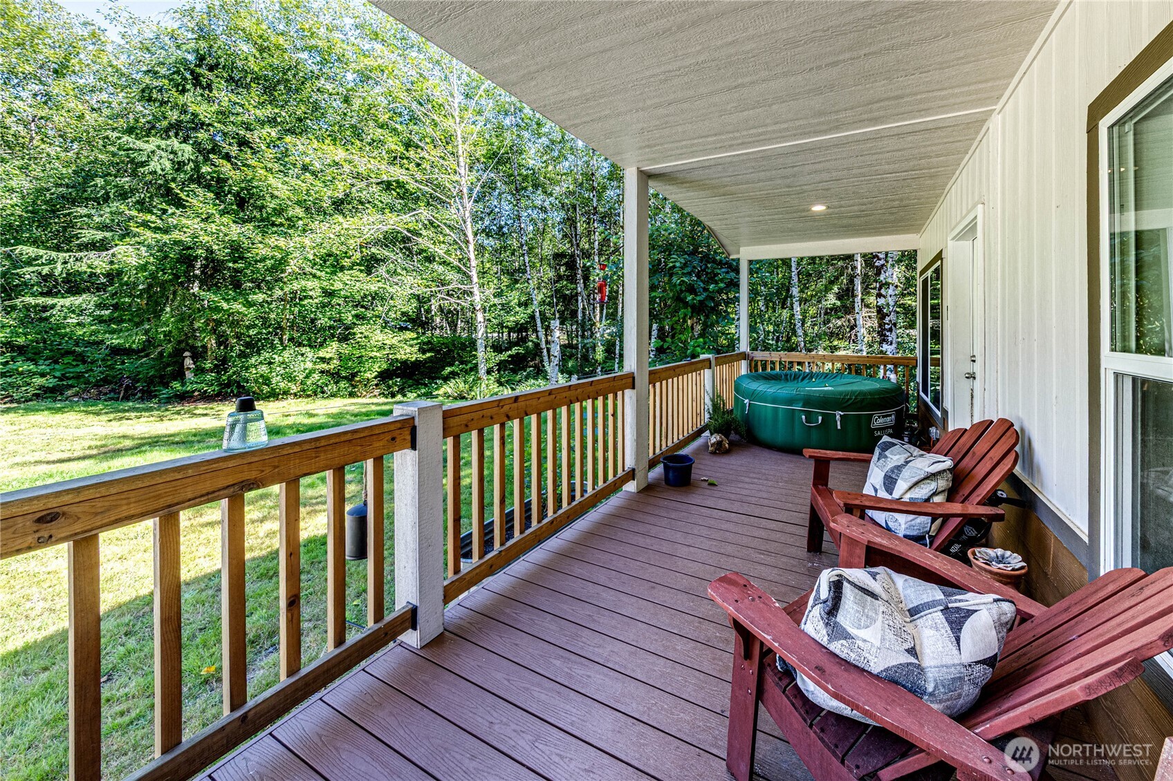 51 Sunflower Road Port Angeles, WA 98363 - Photo 10 of 40 a view of balcony with furniture and garden