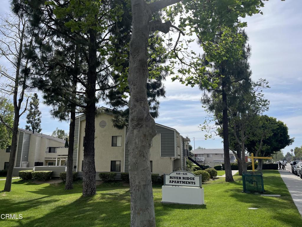 a front view of a house with garden and trees