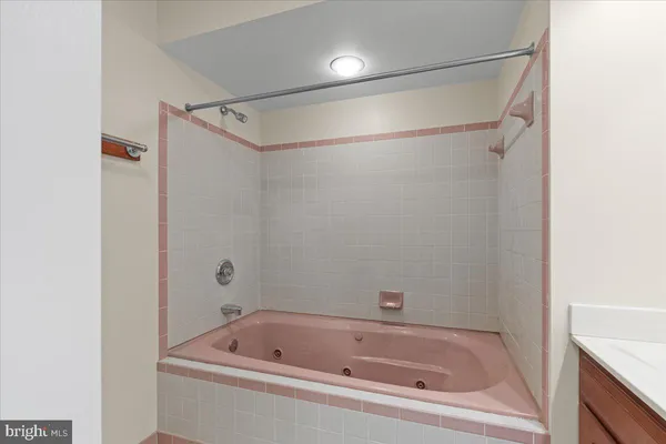 a bathroom with a bath tub and a shower