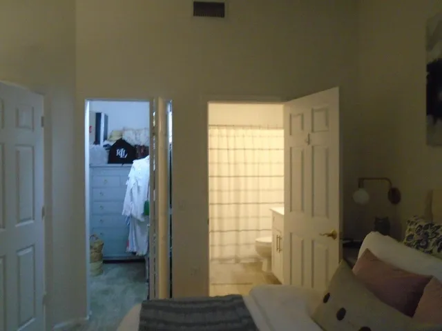 a bathroom with a tub