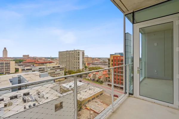 a view of balcony with city view