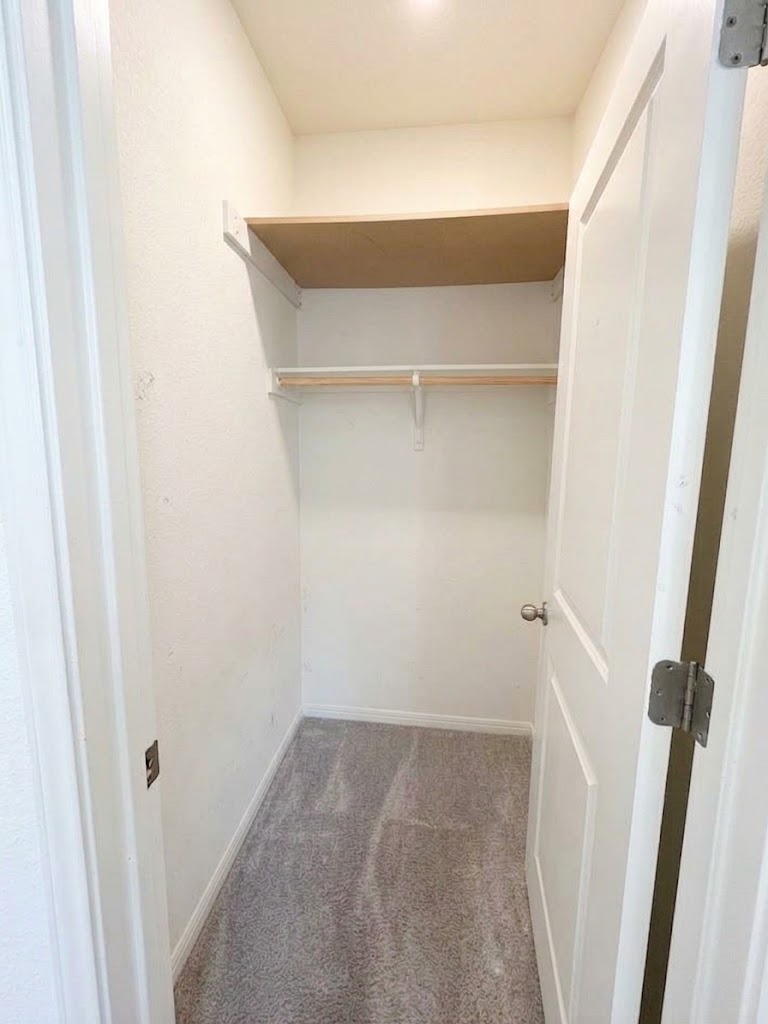 225 Comancheros Road Jarrell, TX 76537 - Photo 13 of 21 A functional walk-in closet includes built-in wood shelving.