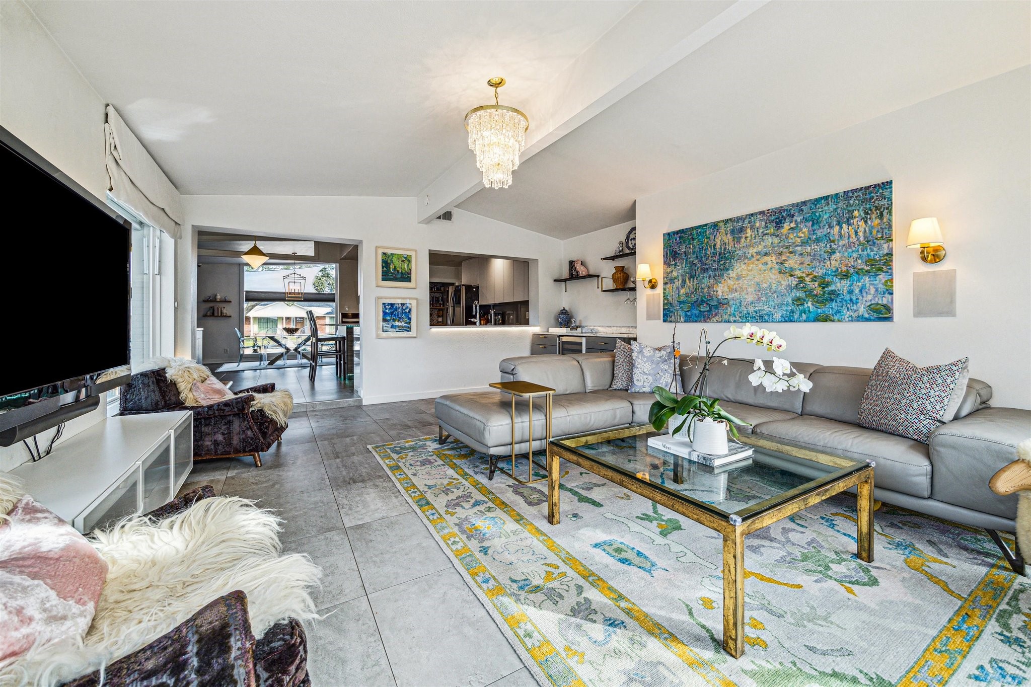 5231 Lamonte Lane Houston, TX 77092 - Photo 20 of 41 a living room with fireplace furniture and a flat screen tv