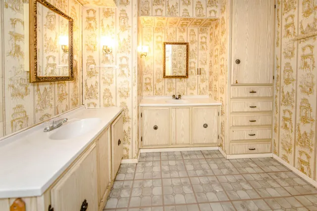 a view of backyard with deck