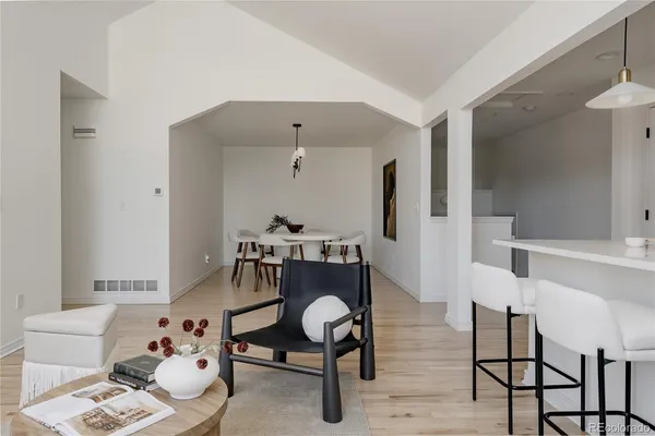 a living room with furniture