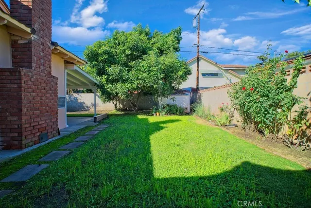 a view of a backyard with plants