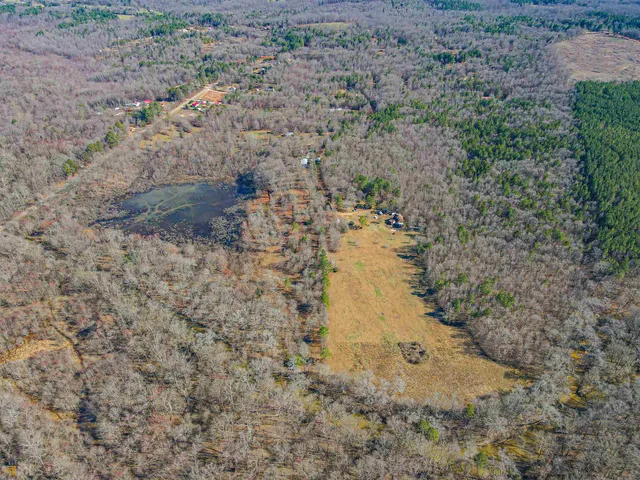 a view of a dry yard with wooden fence
