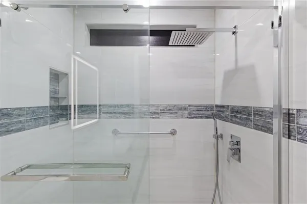 a bathroom with a shower