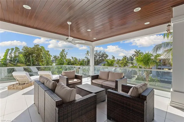 a outdoor living space with furniture