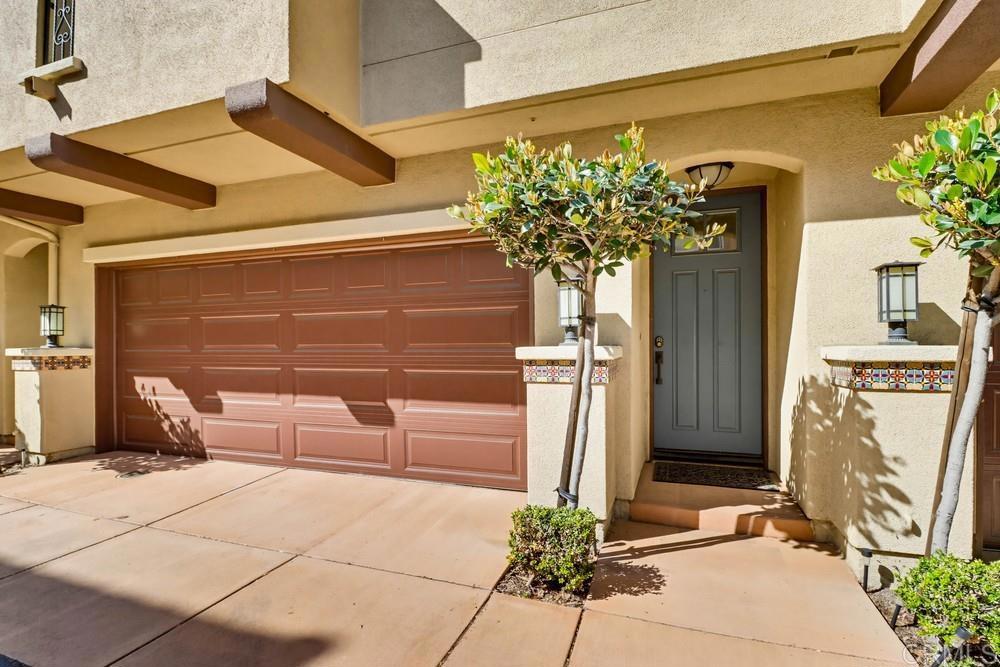 a potted plant sitting in front of a door