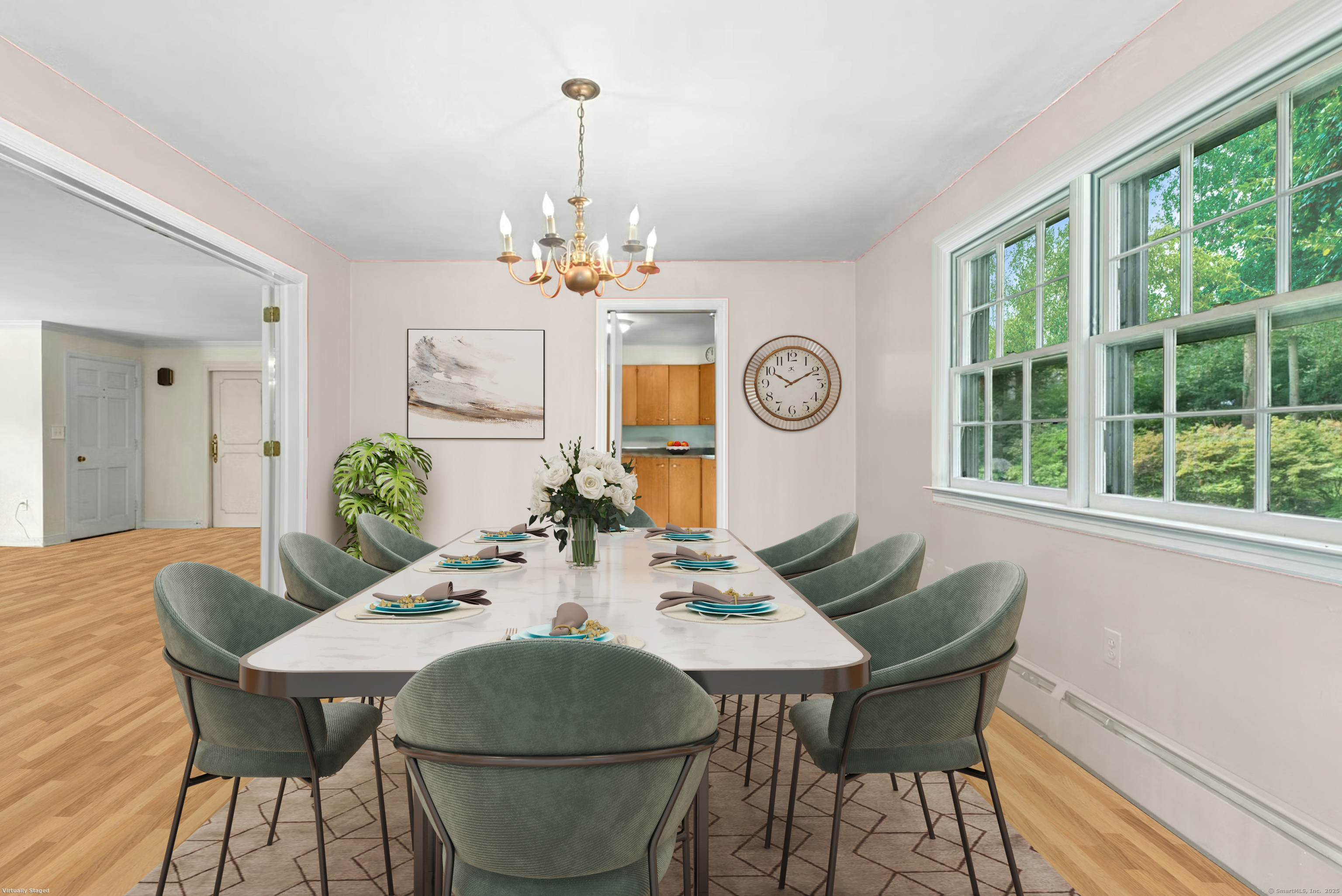 76 Deepwood Road Darien, CT 06820 - Photo 9 of 29 a view of a dining room with furniture window and outside view