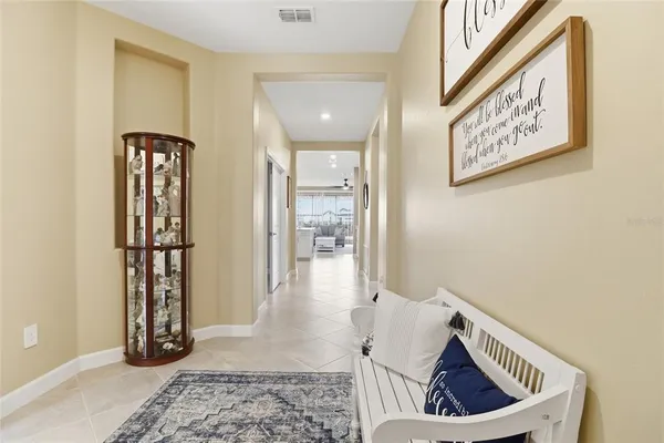 a view of entryway with wooden floor