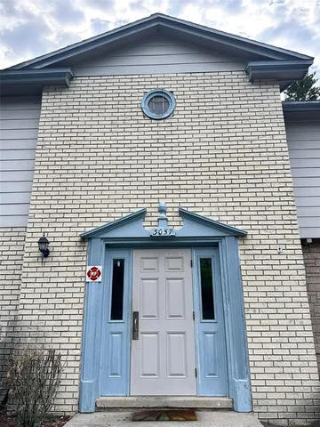 a view of wooden door