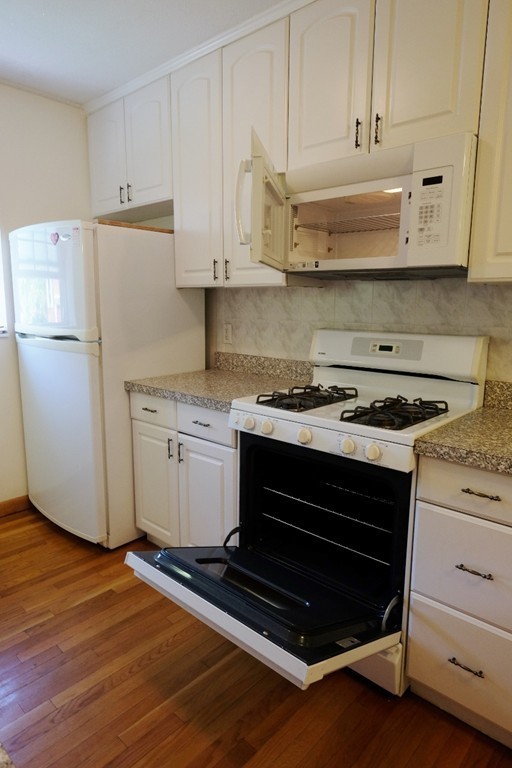 157 Lake Shore Road, Unit 2 Boston, MA 02135 - Photo 20 of 28 a kitchen with granite countertop a stove and a refrigerator