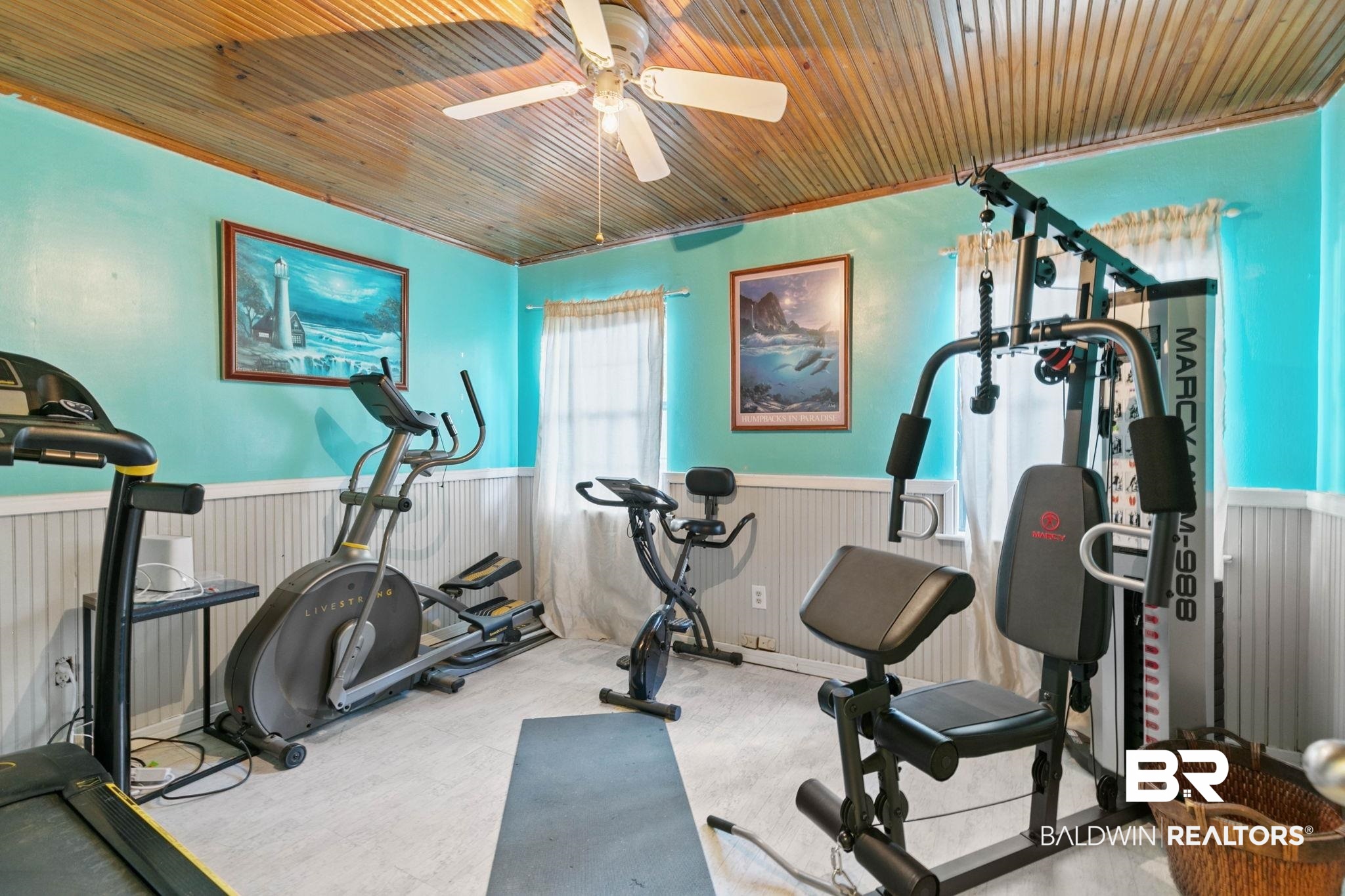 107 Rainer Circle Daphne, AL 36526 - Photo 24 of 31 Workout area featuring a wainscoted wall and wood ceiling