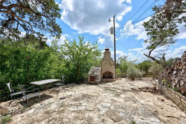 a view of outdoor space with chairs