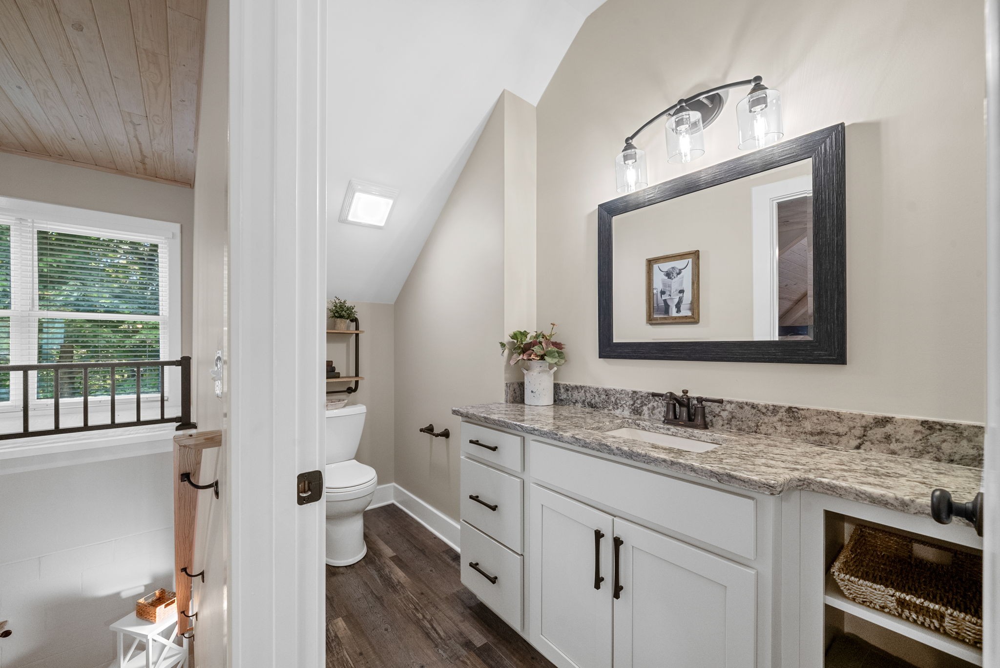2834 Mosley Ferry Road Ashland City, TN 37015 - Photo 51 of 89 a bathroom with a granite countertop sink mirror and a toilet