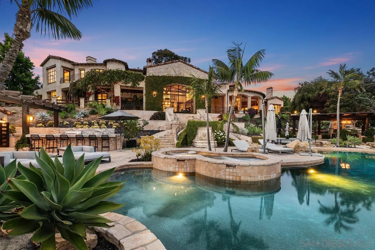 6720 Las Colinas Rancho Santa Fe, CA 92067 - Photo 28 of 36 a view of swimming pool with lawn chairs and plants