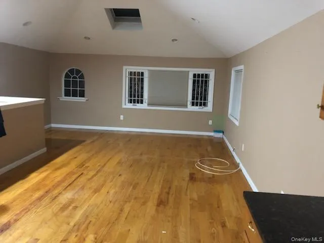 a view of livingroom with kitchen