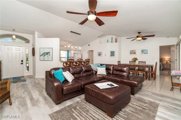 a living room with furniture